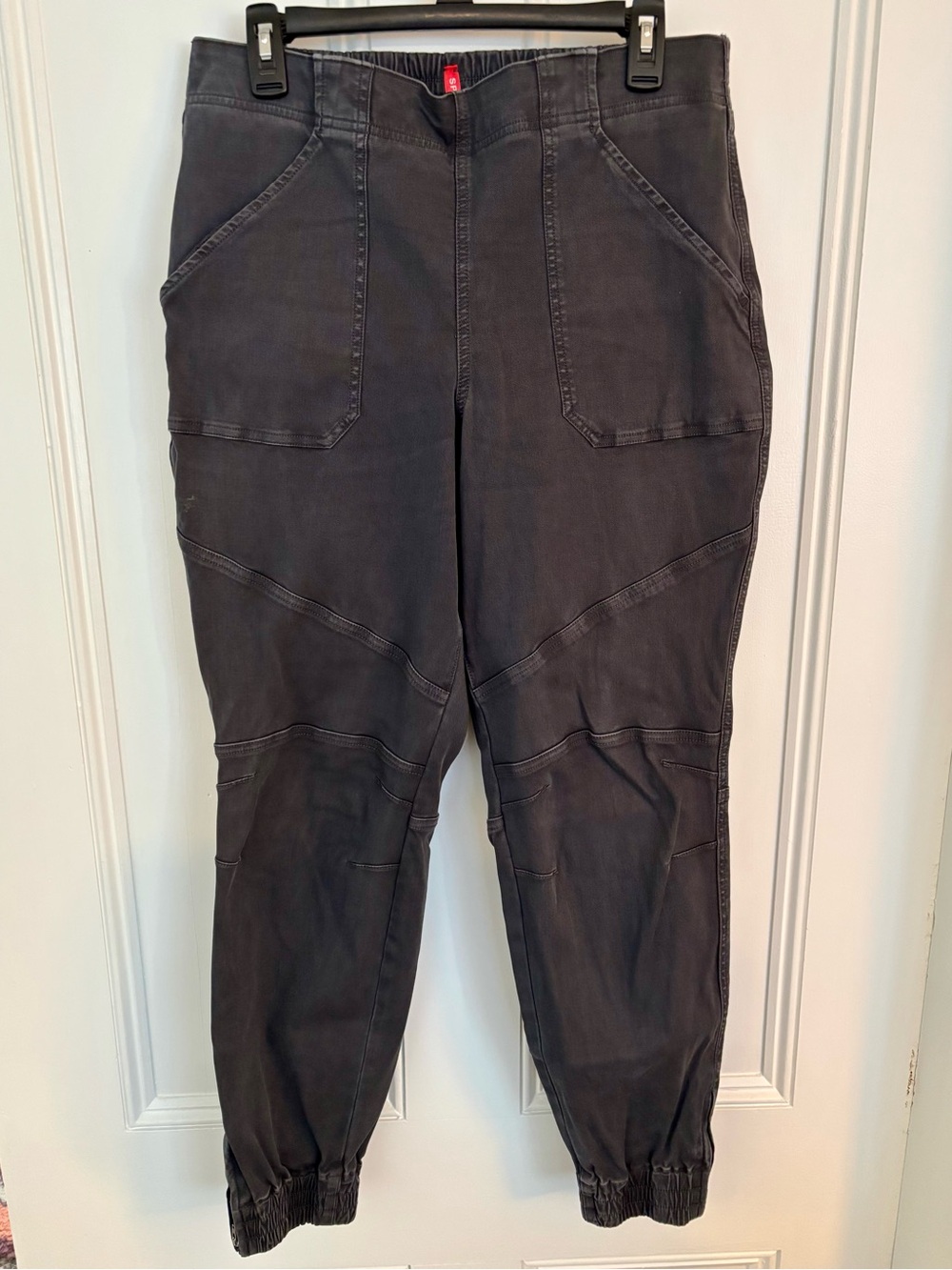 SPANX Stretch Twill Cargo Dark Gray Utility Joggers